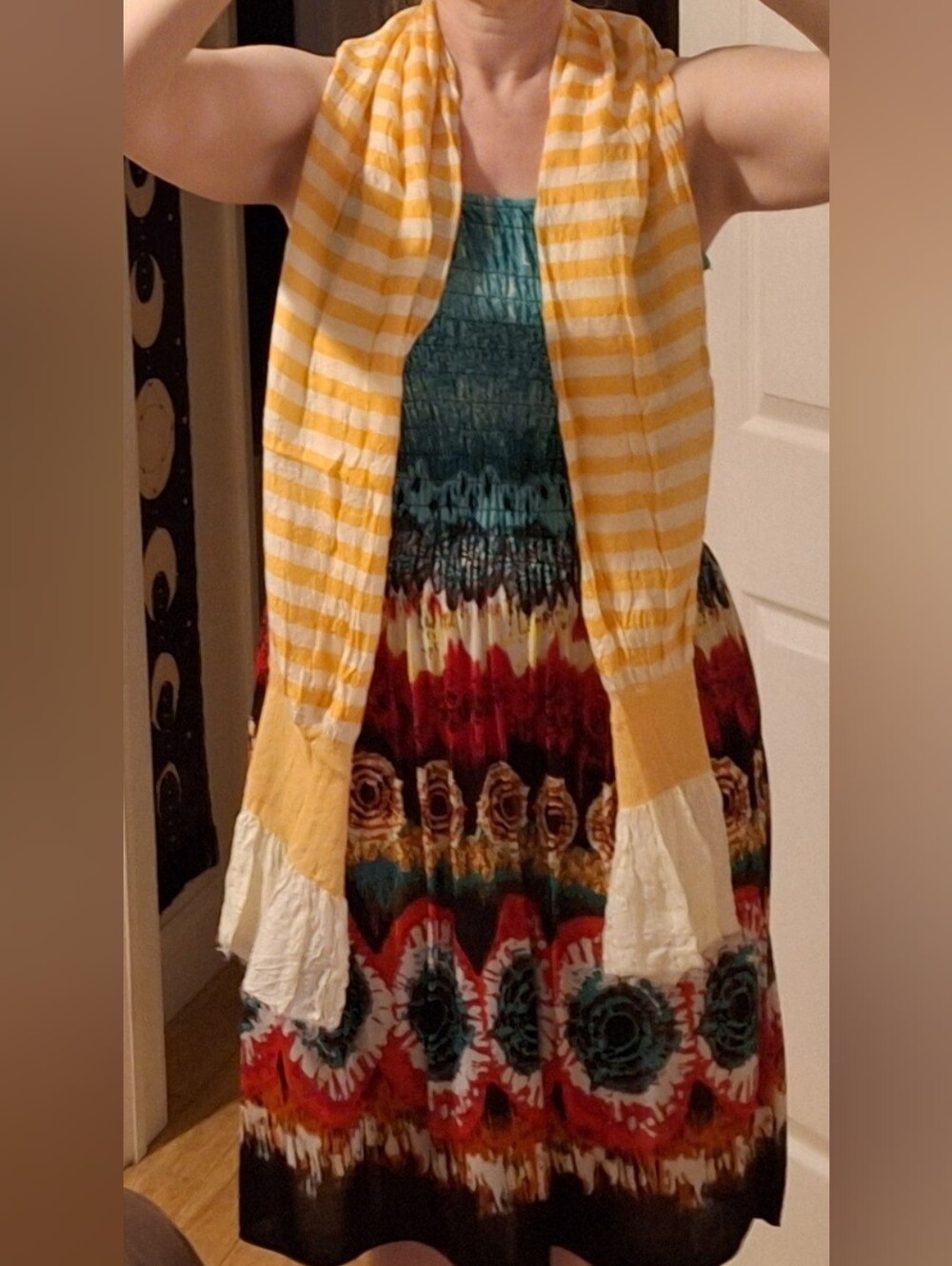 Two's Company | Orange & Cream Striped Scarf
